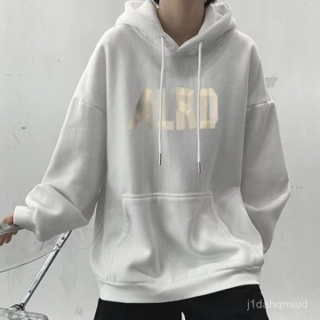 【M-8XL】字母連帽 情侶裝 長袖 長袖上衣大學T 大尺碼 帽t女 衛衣 男生衣服