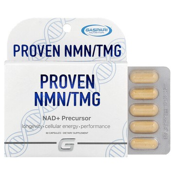 Gaspari Nutrition, Proven NMN/TMG, 60 Capsules
