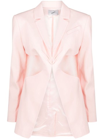 Coperni - twisted cut-out blazer - women - Elastane/Virgin Wool/Viscose/Cupro - 44 - Pink