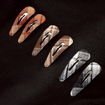 QUEENSHOP_F 正韓 復古格紋設計髮夾組 三色售 現+預 【07090426】