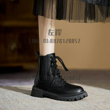 馬丁靴女英倫風百搭春秋單靴秋冬新款靴子厚底加絨短靴【雲木雜貨】