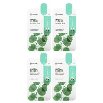 MEDIHEAL, 羥基積雪草苷，必需美容面膜，4 片，每片 0.81 液量盎司（24 毫升）