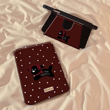 波點耳機狗適用三星S9fe保護套Galaxy Tab S10+平板殼360°旋轉可豎屏支架S7Plus帶筆槽S8新款簡約A9時尚復古