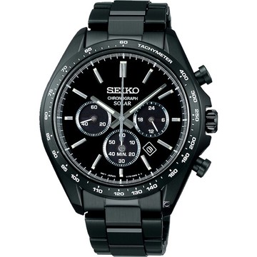 SEIKO 精工錶 CS 計時太陽能腕錶 V175-0FA0SD(SBPY169J)-40mm-黑面鋼帶【刷卡回饋 分期0利率】【APP下單點數13倍送】