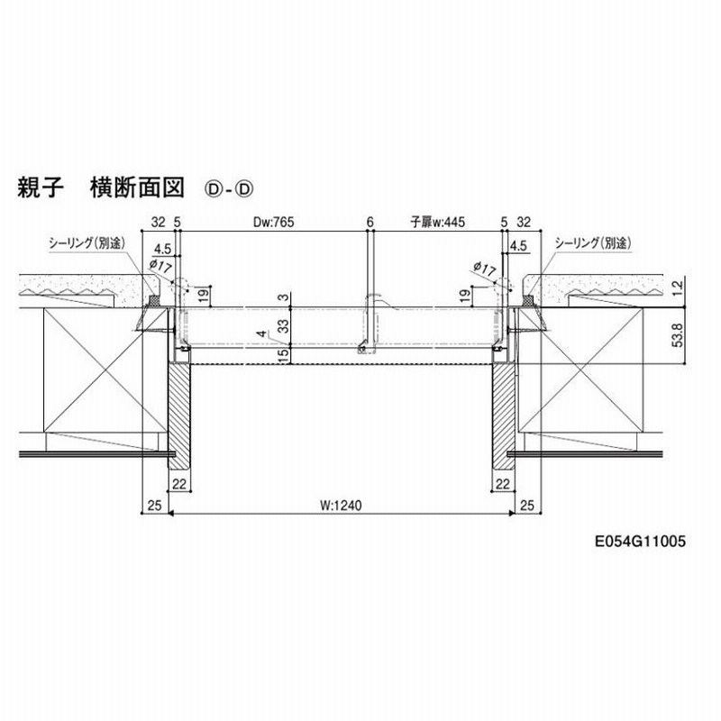 玄関ドア クリエラR 19型 親子 ランマ無し 子扉ポスト付き (半外 玄関ドア クリエラR 19型 親子 ランマ無し 子扉ポスト付き (半外