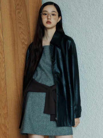 leather oversized-fit trench coat_AWWBYO31020