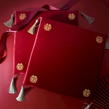 婚慶用品跪墊結婚紅色喜字坐墊新人坐福墊一對改口敬茶墊婚禮喜墊