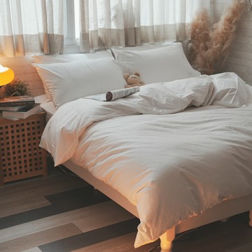 [ Life-天使白 ] 60支精梳棉 床包 被套 兩用被台灣製造 棉床本舖 素色床包