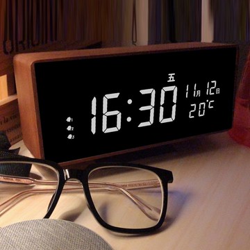 附發票 客廳掛鐘 時鐘 藍牙音箱鬧鐘智能LED數字電子時鐘桌面臺式日歷鐘表床頭擺件夜光