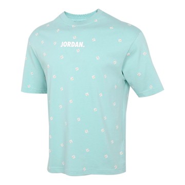 Men's Air Jordan Logo Sports Round Neck Short Sleeve Light Blue T-Shirt