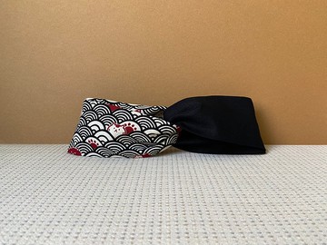 雙拼髮帶 / 黑波浪喵喵