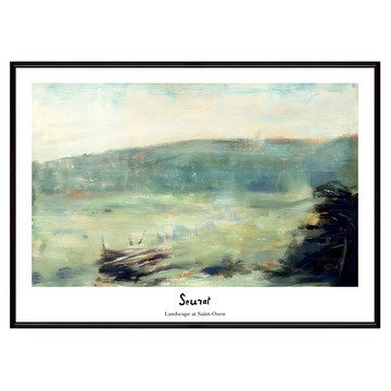 菠蘿選畫所 聖旺風景 喬治·秀拉 掛畫 AVAR3461B  黑色  40 x 30cm