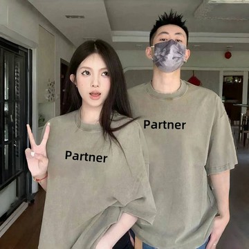 純棉短袖 字母印花短袖 M-3XL 寬鬆舒適 休閒百搭短袖 情侶裝 男生T恤 短袖男