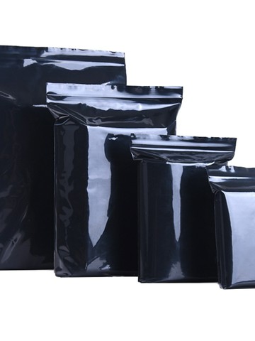 夾鏈立袋 自封袋 餅乾袋 黑色自封袋遮光袋避光袋包裝袋密實袋封口袋加厚pe夾鍊密封袋『FY02797』