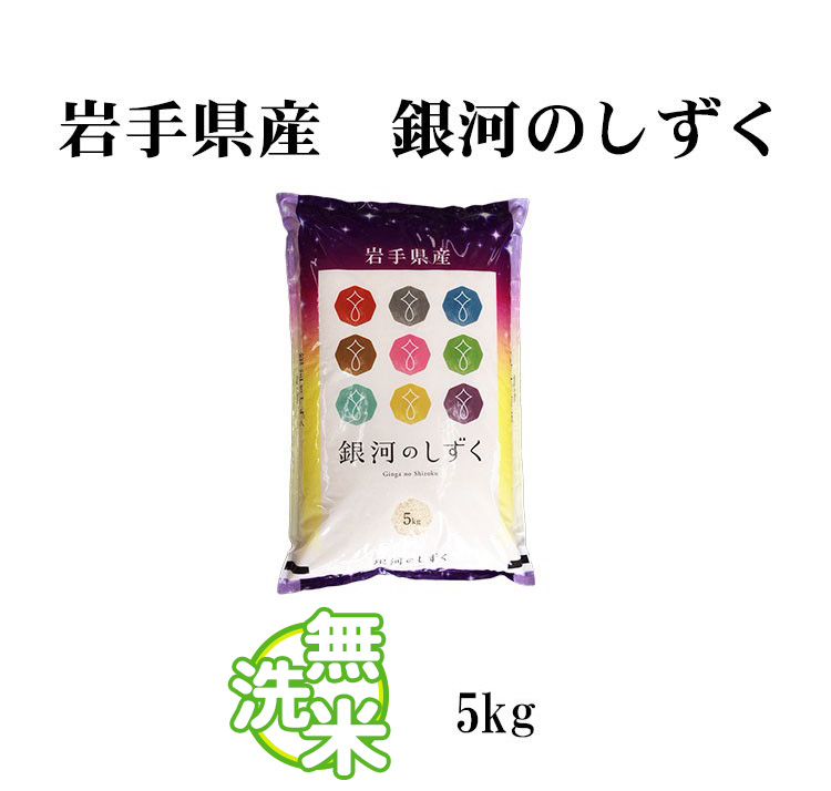 新米 米 無洗米 5kg 銀河のしずく 岩手県産 令和5年産 1等米 銀河のしずく お米 5キロ 安い 送料無料