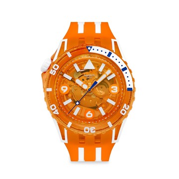 【swatch】SCUBAQUA 陽光橘 PACIFIC SEA NETTLE SSCU09O100 (51.5mm)