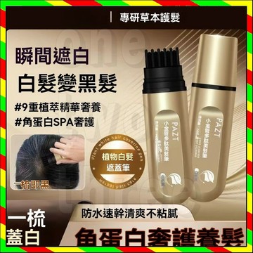 抖音同款 BRH同款小金管多肽美髮筆 PAZT快速美發筆 一次性補色帶梳齒 臨時補色美髮筆 遮蓋白發不脫色20ml