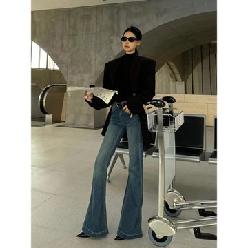 顯瘦牛仔褲2025新款女秋季爆款馬蹄褲配高跟鞋褲子高腰微喇叭長褲