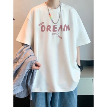 純棉短袖男t恤2025夏季新款潮流潮牌白色青少年打底衫半袖上衣服