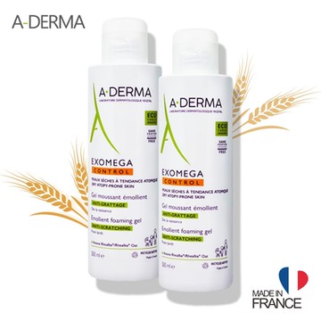 艾芙美 燕麥新葉益護佳沐浴凝膠(無香) 500ml A-DERMA 2入組