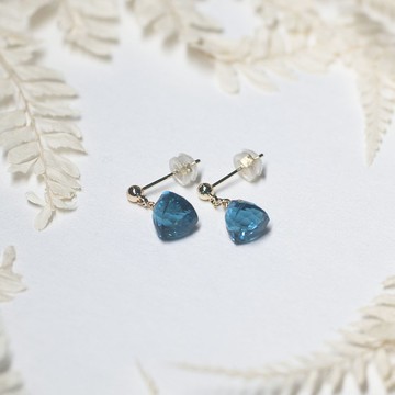 粽型霓虹藍磷灰石色石英石耳墜