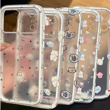 ins簡約 雙層磨砂二合一 KT貓 小熊 貓咪 魚骨 iPhone 17 16 15 Pro max 手機殼 凱蒂 小狗