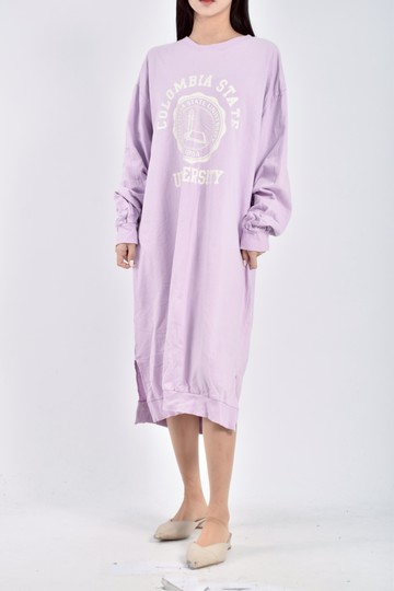 加購優惠(F) oversize薰衣草 落肩紫色洋裝