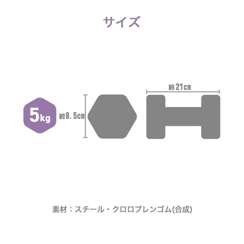 ダンベルセット 5kg 5キロ 2個セット 女性 エクササイズ 鉄アレイ トレーニング 筋トレ ダイエット 腕 ホームジム 血色カラー WEIMALL  | LINEショッピング