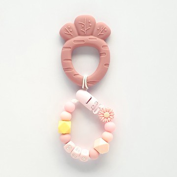 RUI 雛菊 珊瑚紅胡蘿蔔固齒器 / 客製化奶嘴鏈
