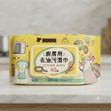 【台灣現貨】Duga x 芳誠傳德 強效去油污廚房濕巾 40抽/包 廚房清潔濕紙巾 瓦斯爐抽油煙機清潔 附蓋