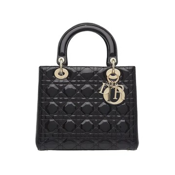 DIOR LADY DIOR 漆皮中號手提包 / VRB44550
