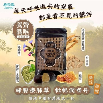 【樹飛雪】 蜂膠 療肺草 粉光 枇杷 潤喉丹 (2.5g顆*20) 漢方潤喉 金銀花 羅漢果 陳皮 喉糖 薄荷 火星生技
