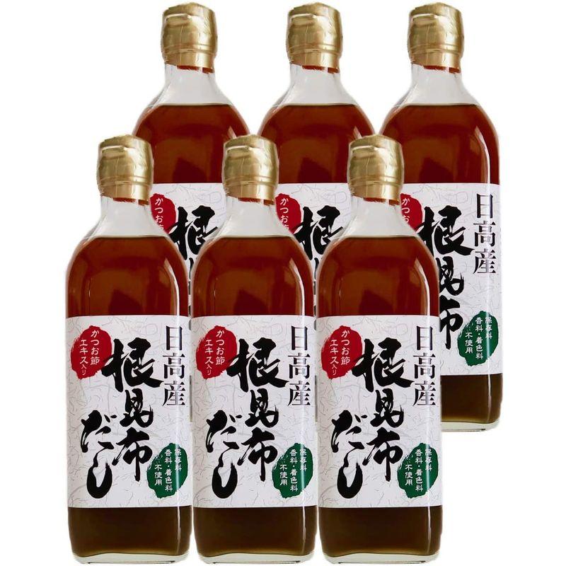 日高産 根昆布だし かつお節 エキス入り 500ml x 6本