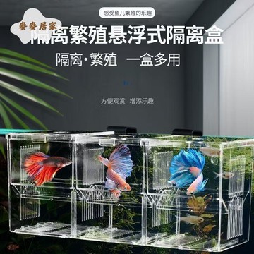 泰国斗鱼缸透明亚克力积木隔离盒小型观赏专用桌面造景鱼缸排缸pm6101