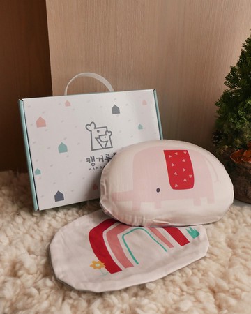 新生兒2.5護脊護頭嬰兒枕 寶寶枕 附禮盒 彌月禮-韓國Kangaruru