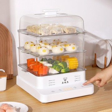 免運/附發票 快速出貨 美規110V電蒸鍋22L智能預約三層家用多功能早餐機大容量電蒸箱國D