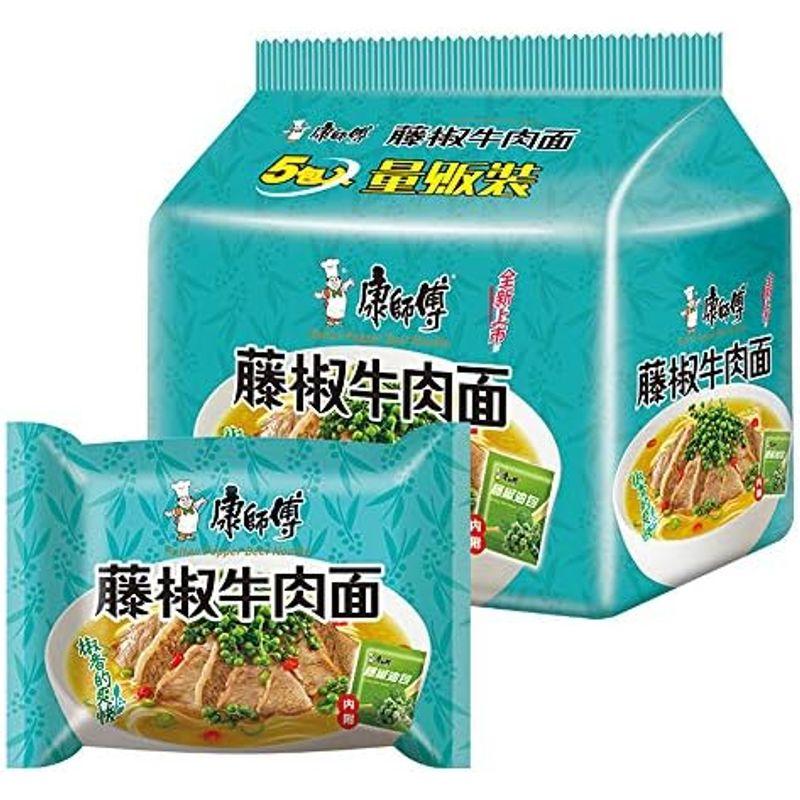 泡面 藤椒牛肉面 方便面 インスタント麺 康?傅藤椒牛肉面 五?包 108g*5袋