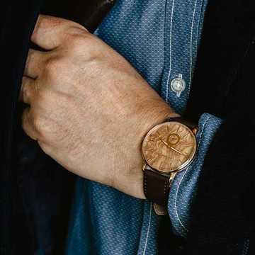 【預購】都會時尚原木手錶-淺色橄欖木節 40mm 兩色 不鏽鋼銀