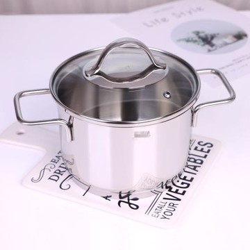 特價清貨~304不銹鋼雙耳奶鍋蒸鍋泡面小湯鍋加厚復底電磁爐16cm