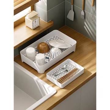 廚房家用茶水瀝水托盤大號雙層長方形客廳茶杯置物架茶盤水杯杯架