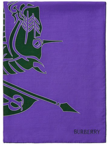Burberry - Equestrian Knight-motif scarf - unisex - Cashmere/Silk - One Size - Purple
