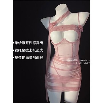 IFELINSE性感透視抹胸小胸聚攏不能見人的睡衣女情調趣味戰斗衣服
