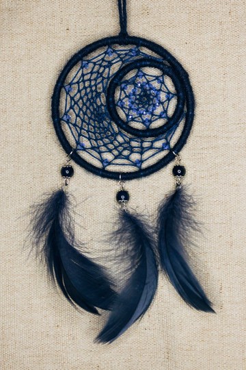 純手工捕夢網 Handmade Dreamcatcher－【月亮太陽－深藍】