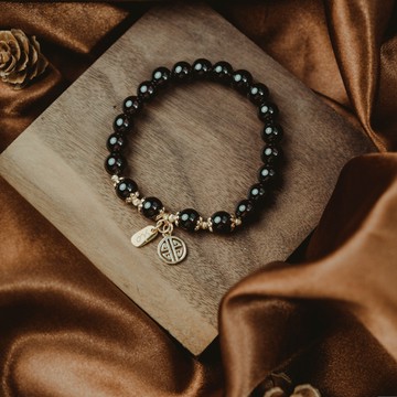 【珠璣】春回大地-石榴石中文字水晶手鍊/水晶手串