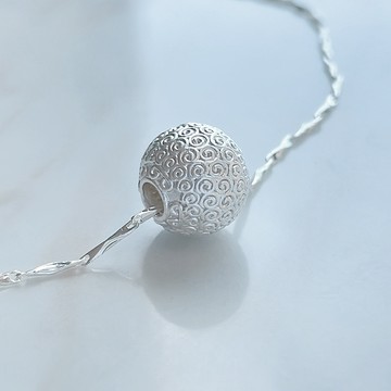 【昕頤珠寶 】招福如意轉運珠足銀項鍊