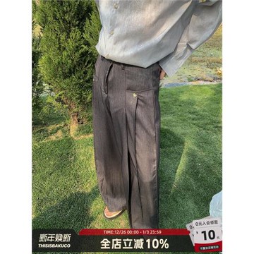 白口陽【索菲亞教堂】復古Lemaire高腰闊腿西褲休閑褶皺垂墜長褲