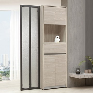 Homelike 喜家居雪杉色3.5尺玄關屏風櫃(2504)-106x40x191公分