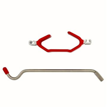 Coleman 營燈掛勾 適用於19~30mm營柱 露營燈具配件  銀色 + 紅色  1個