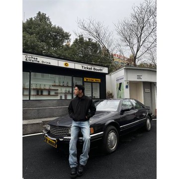 (免運)GTAL美式15高盎司牛仔褲藍水洗復古做舊紋理直筒休閑vintage長褲