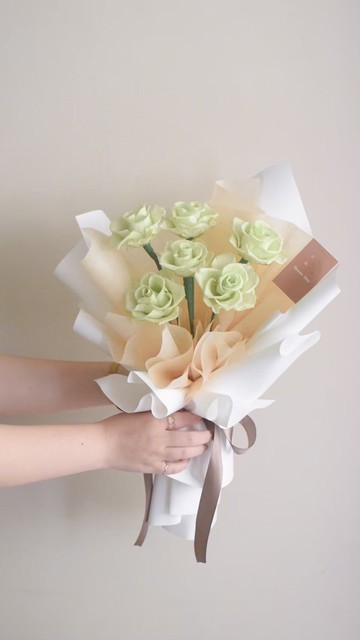 /6朵淺綠色玫瑰花束(中)/求婚 生日 情人節 七夕 教師節 聖誕節